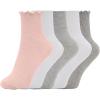image:imageSteve Madden Womens 5pk Lettuce Edge Rib AnkletBlush