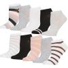 image:imageSteve Madden Womens Low Cut Socks 10 Pairs  Athletic Comfy Breathable Sports Socks with Fun Patterns White Multi 2