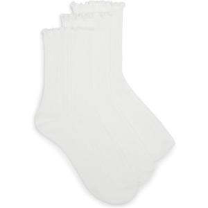 image:imageSteve Madden Womens 3pk Chainstitch Rib Shortie CrewWhite