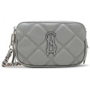 image:imageSteve Madden Womens Steve Madden Daisy Quilted Double Zip CrossbodyLight Grey