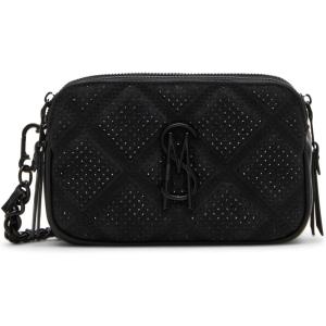 image:imageSteve Madden Womens Steve Madden Daisyr Quilted Double Zip Crossbody With StonesBlack