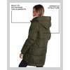 image:imageSteve Madden Womens Winter Coats  Midlength Parka Jackets for Women Insulated Quilted Puffer Jacket Womens Faux Sherpa HoodOlive
