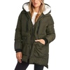 image:imageSteve Madden Womens Winter Coats  Midlength Parka Jackets for Women Insulated Quilted Puffer Jacket Womens Faux Sherpa HoodOlive