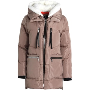 image:imageSteve Madden Womens Winter Coats  Midlength Parka Jackets for Women Insulated Quilted Puffer Jacket Womens Faux Sherpa HoodSand