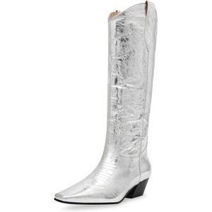 image:imageSteve Madden Womens Dollie Western BootSilver Leather