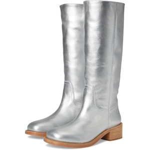 image:imageSteve Madden Womens Riggs Knee High Boot  Casual BootsSilver Leather